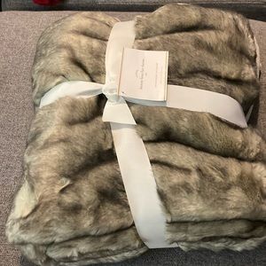 Pottery Barn Bunny Faux Fur Throw and Two Pillow Covers